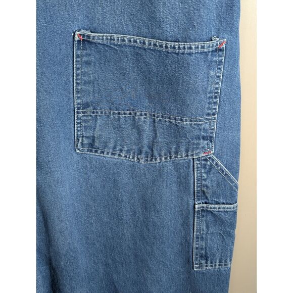 Round House Carpenter Bib Overalls Button Fly Made in USA Blue Men's Size 52 - Picture 15 of 16